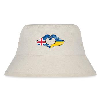 Iceland Ukraine Flag Heart Shape Used - Stanley/Stella Recycled Bucket Hat - natural - Front