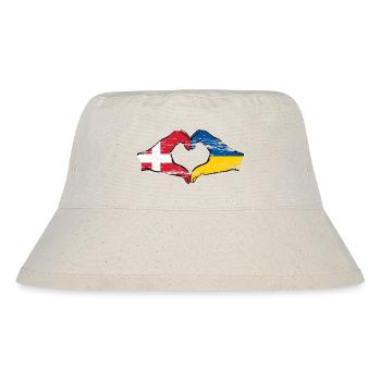 Danemark, Ukraine, drapeau, forme de coeur utilisé - Bob recyclé Stanley/Stella - blanc naturel - Devant