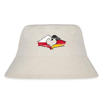 Poland Germany Flag Heart Shape Used - Stanley/Stella Recycled Bucket Hat - natural - Front