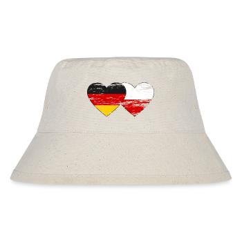 Germany Poland Flag Heart used - Stanley/Stella Recycled Bucket Hat - natural - Front