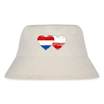 Drapeau de la Hollande Pologne coeur utilisé - Bob recyclé Stanley/Stella - blanc naturel - Devant