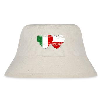 Italy Poland Flag Heart used - Stanley/Stella Recycled Bucket Hat - natural - Front