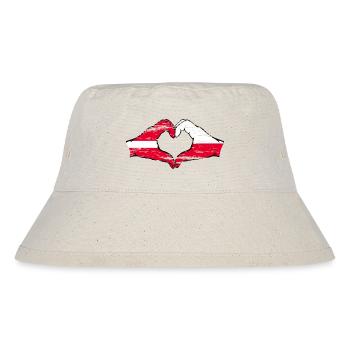 Latvia Poland flag hands heart shape used - Stanley/Stella Recycled Bucket Hat - natural - Front