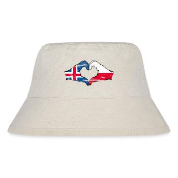 Iceland Poland Flag Hands Heart Shape Used - Stanley/Stella Recycled Bucket Hat - natural - Front