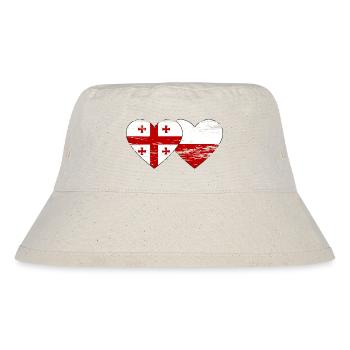 Géorgie Pologne drapeau coeur utilisé - Bob recyclé Stanley/Stella - blanc naturel - Devant
