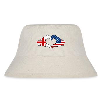Géorgie USA Drapeau Mains Coeur Forme - Bob recyclé Stanley/Stella - blanc naturel - Devant