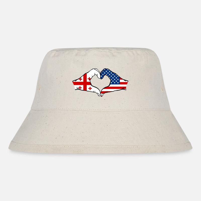 Géorgie USA Drapeau Mains Coeur Forme - Bob recyclé Stanley/Stella - blanc naturel