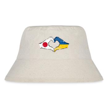 Japon Ukraine Drapeau Mains Coeur Forme Utilisé - Bob recyclé Stanley/Stella - blanc naturel - Devant