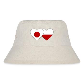 Japon Pologne Drapeau Coeur - Bob recyclé Stanley/Stella - blanc naturel - Devant