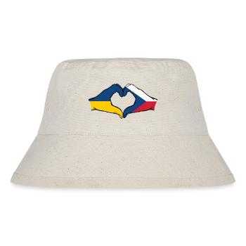 Ukraine Czech Republic Flag Hands Heart Shape - Stanley/Stella Recycled Bucket Hat - natural - Front