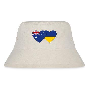 Australia Ukraine Flag Heart - Stanley/Stella Recycled Bucket Hat - natural - Front