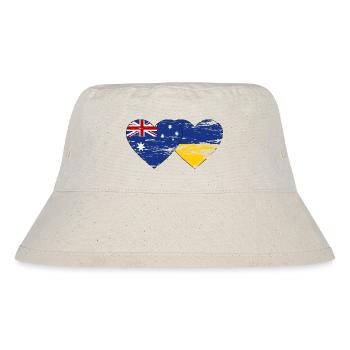Australia Ukraine Flag Heart Used - Stanley/Stella Recycled Bucket Hat - natural - Front
