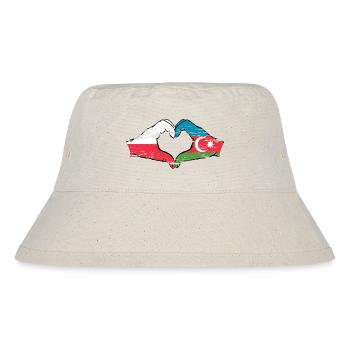 Polen Aserbaidschan Flagge Hände Herzform used - Stanley/Stella recycelter Bucket Hat - Naturweiß - Vorne