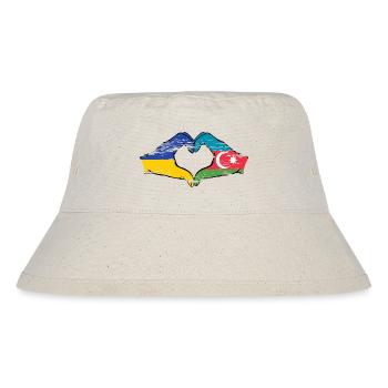 Ukraine Azerbaijan Flag Hands Heart Shape Used - Stanley/Stella Recycled Bucket Hat - natural - Front