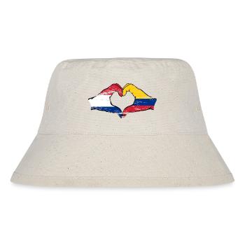 Hollande Colombie Drapeau Mains Coeur Forme Utilisé - Bob recyclé Stanley/Stella - blanc naturel - Devant
