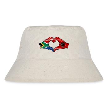 Afrique du Sud Albanie Drapeau Mains Coeur Forme Utilisé - Bob recyclé Stanley/Stella - blanc naturel - Devant