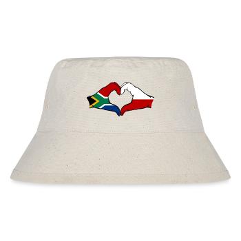 Südafrika Polen Flagge Hände Herzform - Stanley/Stella recycelter Bucket Hat - Naturweiß - Vorne