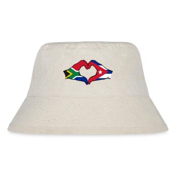 Südafrika Kuba Flagge Hände Herzform - Stanley/Stella recycelter Bucket Hat - Naturweiß - Vorne