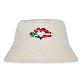 South Africa Latvia Flag Hands Heart Shape Used - Stanley/Stella Recycled Bucket Hat - natural - Front