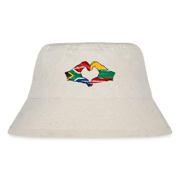 Afrique du Sud Lituanie Drapeau Mains Coeur Forme Utilisé - Bob recyclé Stanley/Stella - blanc naturel - Devant