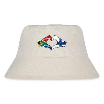 Afrique du Sud Finlande Drapeau Mains Coeur Forme Utilisé - Bob recyclé Stanley/Stella - blanc naturel - Devant