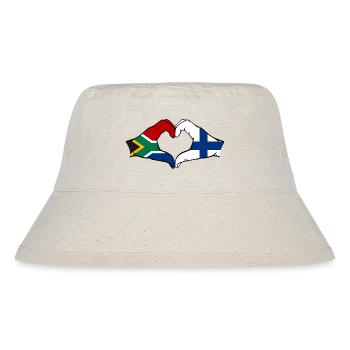 Afrique du Sud Finlande Drapeau Mains Coeur Forme - Bob recyclé Stanley/Stella - blanc naturel - Devant