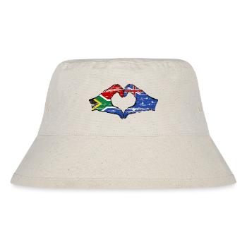 Südafrika Australien Flagge Hände Herzform used - Stanley/Stella recycelter Bucket Hat - Naturweiß - Vorne