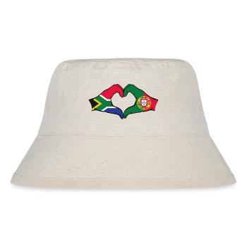 Afrique du Sud Portugal Drapeau Mains Coeur Forme - Bob recyclé Stanley/Stella - blanc naturel - Devant
