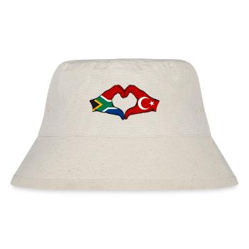Afrique du Sud Turquie Drapeau Mains Coeur Forme - Bob recyclé Stanley/Stella - blanc naturel - Devant