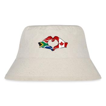 Südafrika Kanada Flagge Hände Herzform used - Stanley/Stella recycelter Bucket Hat - Naturweiß - Vorne
