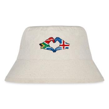 South Africa Iceland Flag Hands Heart Shape Used - Stanley/Stella Recycled Bucket Hat - natural - Front