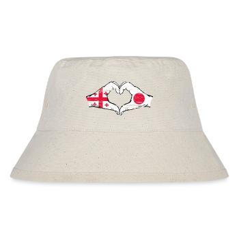 Géorgie Japon Drapeau Mains Coeur Forme Utilisé - Bob recyclé Stanley/Stella - blanc naturel - Devant