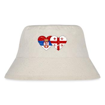 Serbie Géorgie Drapeau Coeur Utilisé - Bob recyclé Stanley/Stella - blanc naturel - Devant