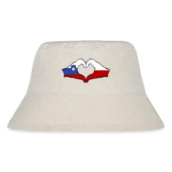 Slovénie Pologne Drapeau Mains Coeur - Bob recyclé Stanley/Stella - blanc naturel - Devant