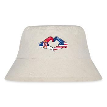 Serbie États-Unis drapeau mains forme de coeur utilisé - Bob recyclé Stanley/Stella - blanc naturel - Devant
