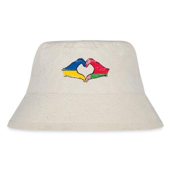Ukraine Belarus Flagge Hände Herzform used - Stanley/Stella recycelter Bucket Hat - Naturweiß - Vorne
