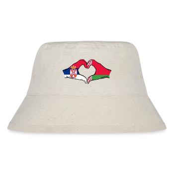 Serbien Belarus Flagge Hände Herzform - Stanley/Stella recycelter Bucket Hat - Naturweiß - Vorne