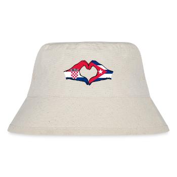 Kroatien Kuba Flagge Hände Herzform - Stanley/Stella recycelter Bucket Hat - Naturweiß - Vorne
