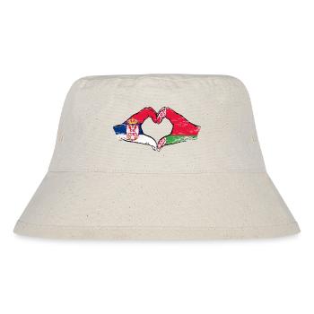Serbien Belarus Flagge Hände Herzform used - Stanley/Stella recycelter Bucket Hat - Naturweiß - Vorne