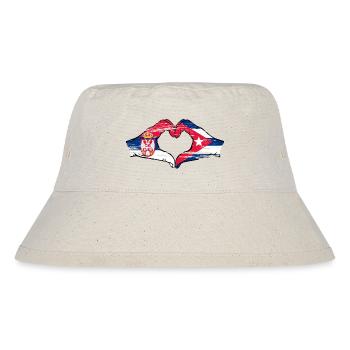Serbie Cuba Drapeau Mains Coeur Forme Utilisé - Bob recyclé Stanley/Stella - blanc naturel - Devant