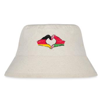 Deutschland Belarus Flagge Hände Herzform used - Stanley/Stella recycelter Bucket Hat - Naturweiß - Vorne