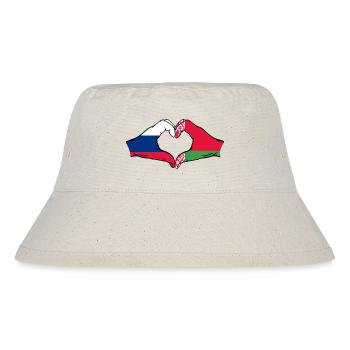 Russland Belarus Flagge Hände Herzform - Stanley/Stella recycelter Bucket Hat - Naturweiß - Vorne