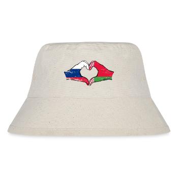 Russland Belarus Flagge Hände Herzform used - Stanley/Stella recycelter Bucket Hat - Naturweiß - Vorne