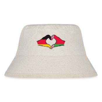 Deutschland Belarus Flagge Hände Herzform - Stanley/Stella recycelter Bucket Hat - Naturweiß - Vorne