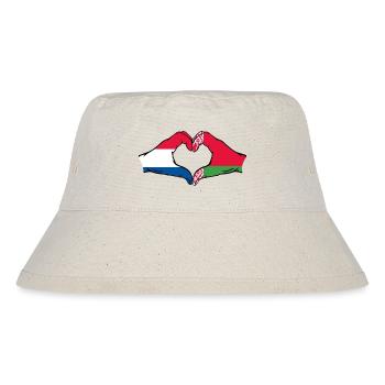 Holland Belarus Flagge Hände Herzform - Stanley/Stella recycelter Bucket Hat - Naturweiß - Vorne