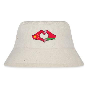 China Belarus Flagge Hände Herzform - Stanley/Stella recycelter Bucket Hat - Naturweiß - Vorne