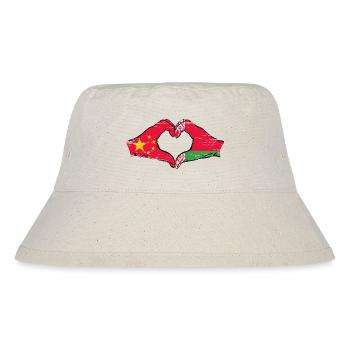 China Belarus Flagge Hände Herzform used - Stanley/Stella recycelter Bucket Hat - Naturweiß - Vorne