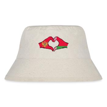 Montenegro Belarus Flagge Hände Herzform - Stanley/Stella recycelter Bucket Hat - Naturweiß - Vorne