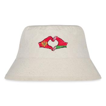 Montanegro Belarus Flagge Hände Herzform used - Stanley/Stella recycelter Bucket Hat - Naturweiß - Vorne