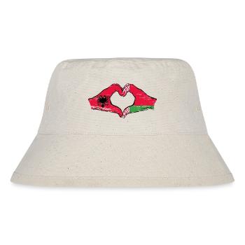 Albanien Belarus Flagge Hände Herzform used - Stanley/Stella recycelter Bucket Hat - Naturweiß - Vorne